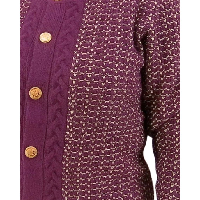 Micha Vest 143239 relief knopen Plum